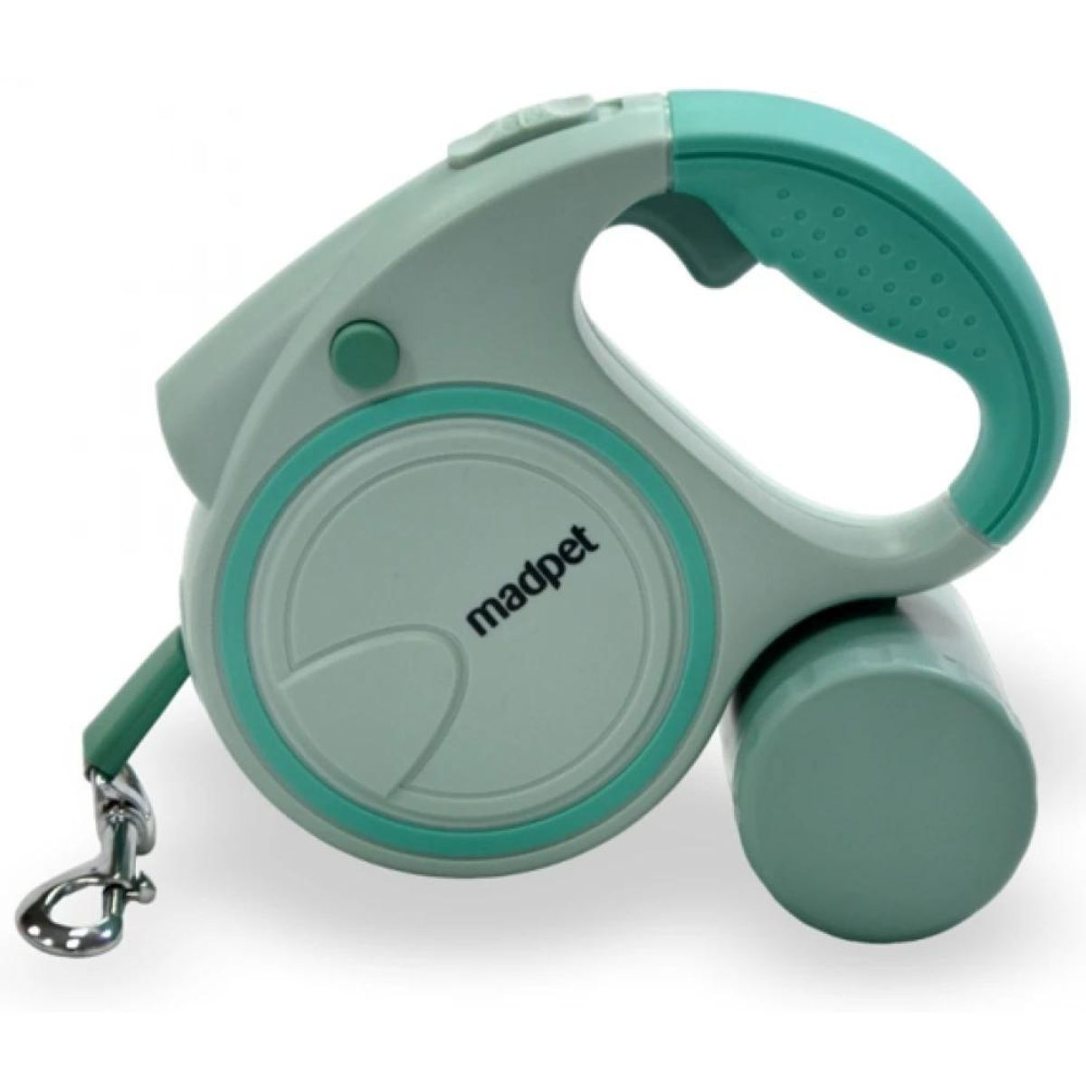 Πτυσσόμενος Οδηγός Ιμάντα 5m έως 50kg Πράσινος με Led & Θήκη για Σακούλες Madpet